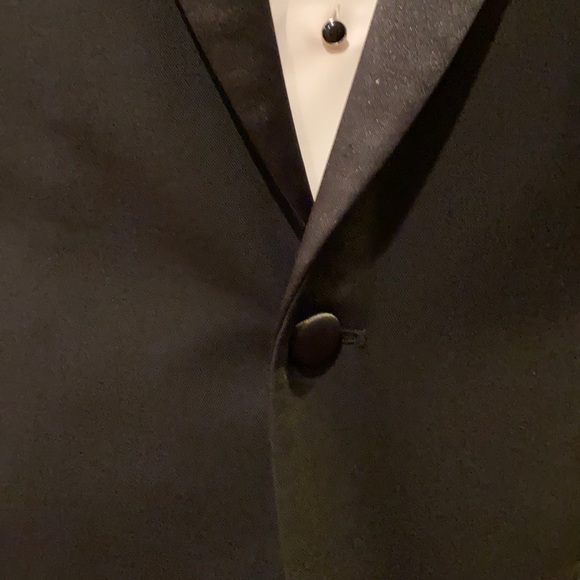 Black Big and Tall Neil Allyn Tuxedo Jacket Size 52L One-Button Notch Slim - Picture 4 of 6
